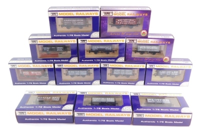 Dapol 00 gauge rolling stock, including Bidworth of Nottingham seven plank wagon, Limited edition Bletchley Co-Operative limited edition plank wagon, John Wainwright & Co five plank wagon etc. (12)