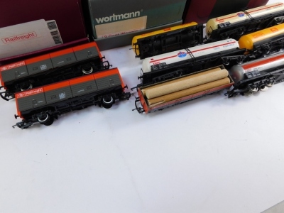 Hornby and other OO gauge rolling stock, including tankers, box vans, conflats and loads, Railfrieght box vans, etc. (3 boxes) - 2