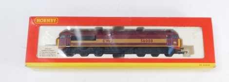 A Hornby OO gauge Class 56 diesel locomotive, 56088, EWS livery.