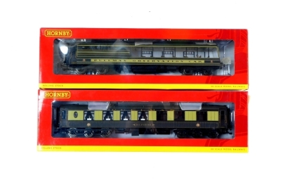 Hornby OO gauge Devon Belle observation car R4377, and R4420 1st class kitchen car Neptune. (2)