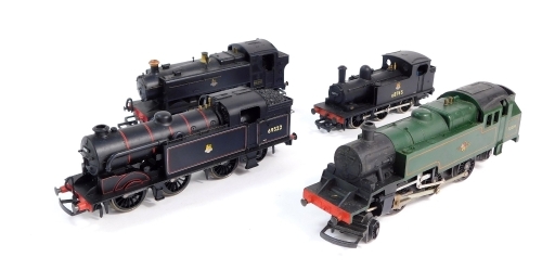 Horby, Lima and Bachmann tank locomotives, including a Gresley N2 class locomotive, BR black lined livery, A class J72 locomotive, etc. (4)