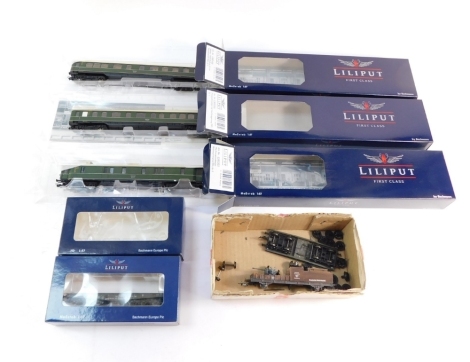 Lilliput HO gauge coaches and rolling stock, including L383003 Pressersalonwagon de Rechsregierang DrG, Epoch II, etc. (4 and loose, AF)