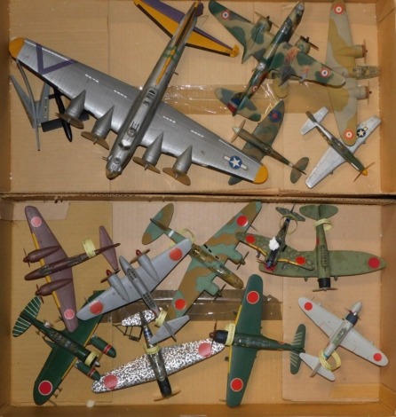 A group of aeroplane models, kit built and painted. (14)