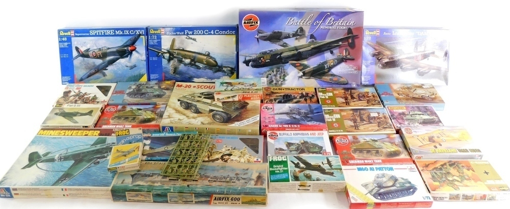 A group of model aircraft kits, to include Avia B30, Revel Fiat G55 ...