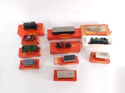 A group of Tri-ang Railways models, to include goods wagon, crane truck, tender for R259 loco, a WR brake van, mineral wagon with coal load, fish van, tarpaulin load wagon, dock shunter, empty boxes, track crane, etc. (a quantity) - 2