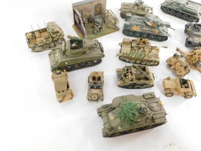 A group of kit built armored vehicles, tanks machine guns, figures, stage sets, etc. (1 box) - 3