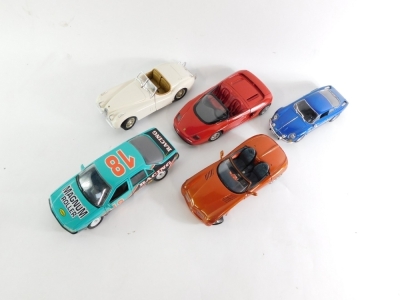 Various 1:18 scale diecast vehicles, including Peugeot 605, Dodge Copperhead, Ferrari Mythos, etc. (5) - 2