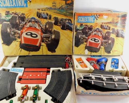 Two Scalextric sets, comprising Scalextric Sports 30 set, and Grand Prix 50 set.