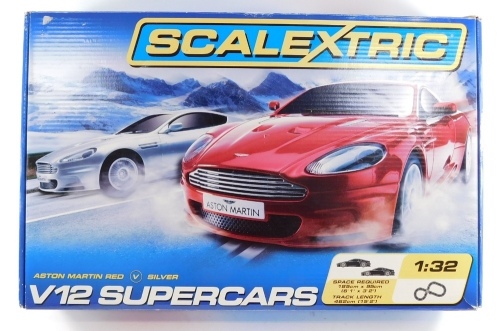 A Scalextric V12 Super Cars set, scale 1:32, boxed.