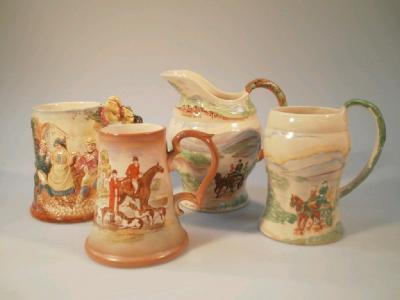 A Crown Devon pottery musical jug