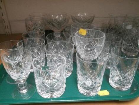 A suite of Royal Brierley and other Braemar pattern cut glass table glass