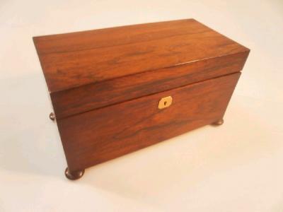 A 19thC rosewood tea caddy