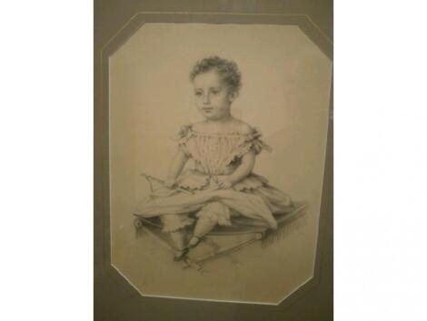 Daninig. Pencil drawing of a young child