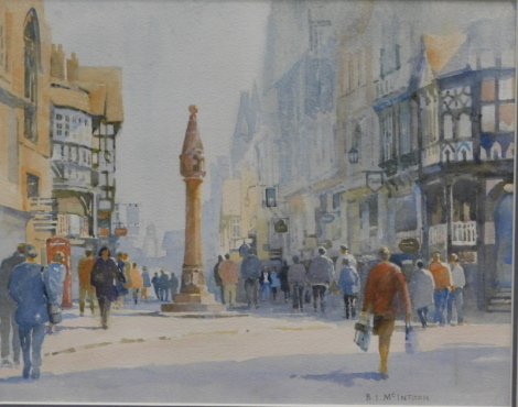 •Bergh McIntosh (20thC). Chester, street scene, watercolour, signed, 26cm x 32cm.