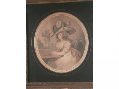 After George Morland. A pair of engravings of 18thC ladies