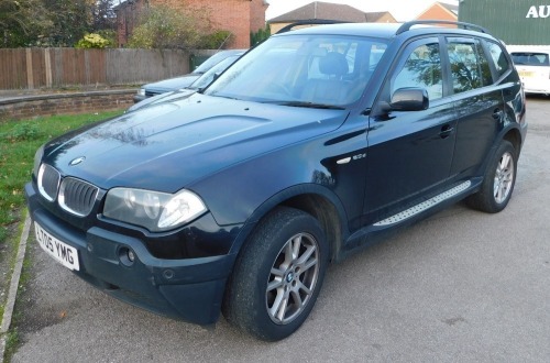 A BMW PB12 X3 D SE Estate, Registration LT05 YMG, diesel, black, first registered 20/05/2005, MOT to May 2022, 156406 recorded miles.