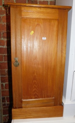 A Victorian blonde ash pot cupboard.