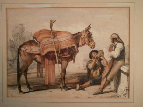 After C F Lewis. Coloured lithograph after de Locher depicting a picture
