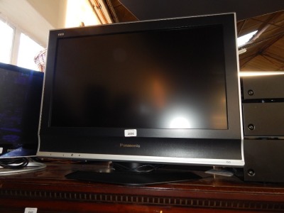 A 25" Panasonic flat screen television.