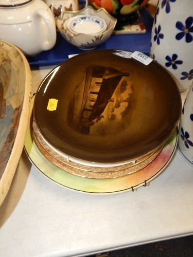 Five various collectors plates, to include a Burn's cottage Ridgeway plate, two blush ivory finish plates, a Grimsby Evening Telegraph collectors plate and a Royal Doulton plate depicting a spaniel. (5)