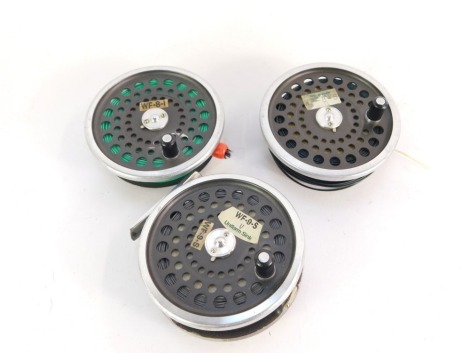A Hardy Marquis #10 alloy fly reel, with two spare spools and three lines.