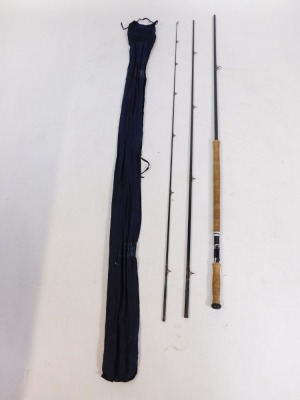 A Daiwa C98 salmon fly rod, in three pieces, #9/10, 14ft, with bag.