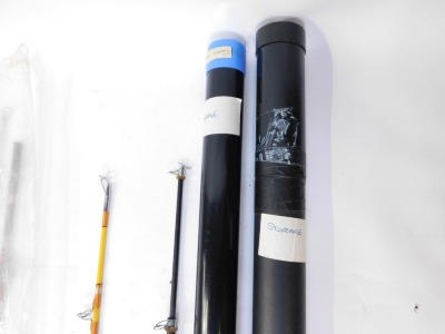 A Winfield Beachcaster rod, and other rods, to include a Daiwa three piece fibre glass float rod, another Beachcaster, spinning rods, etc. (7) - 2