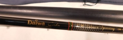 A Daiwa C96 two piece salmon spinning rod, 10-40GRM, 11ft, with bag and rod tube. (3) - 2