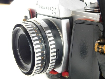 A Praktica LTL camera, with Zeiss Jena 2.8/50 lens, in black case. - 2