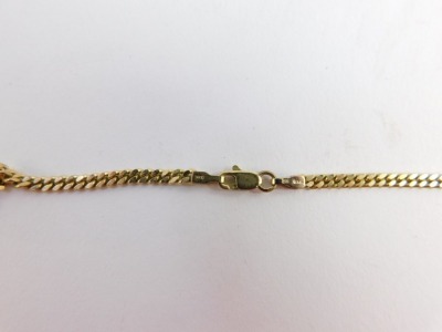 A George V full gold sovereign pendant and chain, dated 1912, on curb link chain marked 9ct, 60cm long, 22.1g all in. - 4