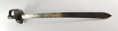 An Italian 1860M light/heavy cavalry trooper's sword, with a wire bound grip, iron guard, and curved period shortened steel blade, with scabbard, 108cm long. - 4