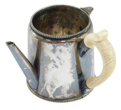 A Georgian silver plated Argyle, with ivory handle, 11.5cm high.