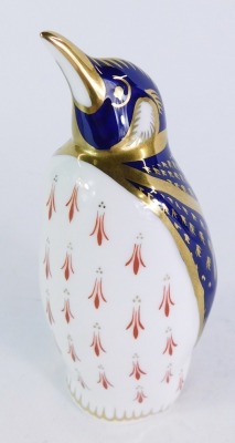 A Royal Crown Derby Emperor Penguin paperweight, No XLVIII, lacking stopper, 14cm high, boxed. - 4