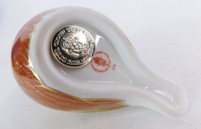 A Royal Crown Derby chaffinch paperweight, silver stopper, 8cm high, boxed. - 5