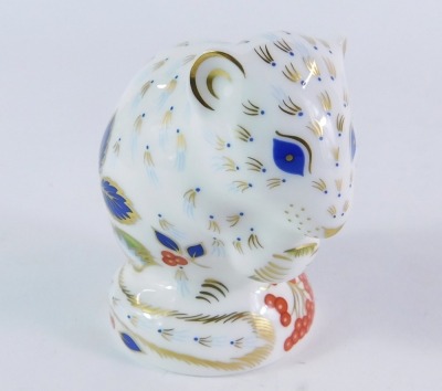 A Royal Crown Derby Derby doormouse paperweight, The collector's guild 2008, gold stopper, 7cm high. - 3