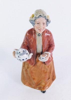 A Royal Doulton porcelain figure modelled as Tea Time, HN2255, 19cm high. - 3