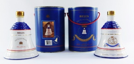 Two Bell's Scotch Whisky commemorative decanters, for Princess Beatrice, both to commemorate the birth of Princess Beatrice of York, 8th August 1988, both boxed.