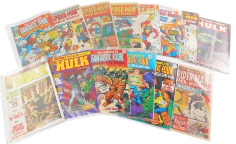 Marvel Comics, to include The Rampaging Hulk 1977-1980, The Fantastic Four 1978, Spiderman Weekly 1973, and Super Spiderman and Captain Britain 1977. (a quantity)