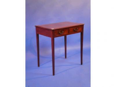 An Edwardian mahogany and pine occasional table with inset ebonised and