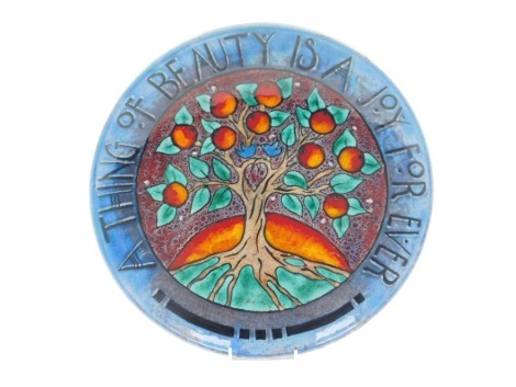 A Poole pottery V&A The Tree of Life charger, limited edition 25/500, printed marks, 40cm diameter.