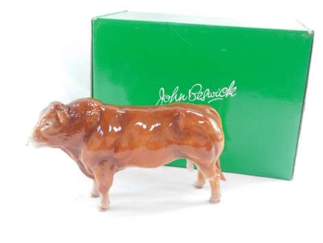 A John Beswick Limousine Bull, JBF73, 13.5cm high, boxed.