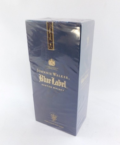 A Johnnie Walker Blue Label Scotch Whisky, in box and outer cellophane wrap.