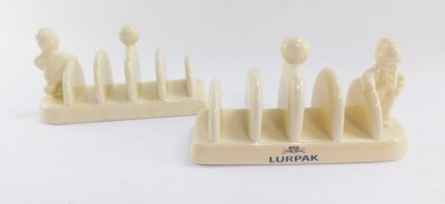 Two Lurpak butter toast racks, each 10cm high, 15cm wide.