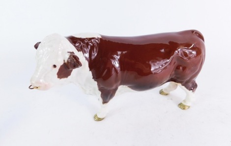 A Beswick Polled Hereford bull, model 2549A, 13cm high.