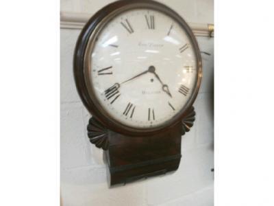 A 19thC mahogany cased fusee wall clock by Ebenezer Fisher