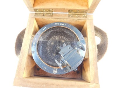 An Admiralty AM Type O6S Special compass, No 13185D, with Admiralty stamps for 1938, 40 and 42, cased (AF). - 3