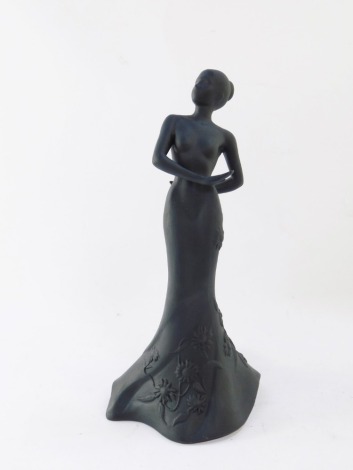 A Coalport Music & Dance staccato black figure, modeled by Neil Welsh, dated 2000, 27cm high, boxed.