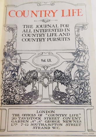 Lothemstead Laboratory Laws Trust. Country Life Volume 60, 1926, The Journal for All Interested In Country Life and Country Pursuits, by Garth Jones, in brown leather binding.