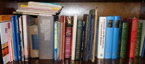 Hardback and paperback books relating to ships, naval history and novels, to include The Anatomy of The Ship, Making Sense of Census, Trace Your Ancestors, Dictionaries, London School Records, Sin City, Tudor Venturers by Richard Hakluyt, The Hunchback of