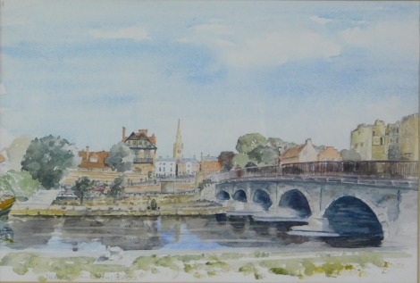 June Wolfenden (20thC). Newark - Trent Bridge, watercolour, signed and titled, 24cm x 35cm,